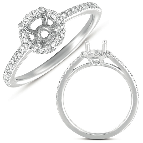 White Gold Halo Engagement Ring