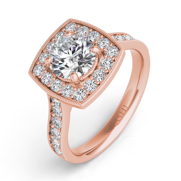 Rose Gold Halo Engagement Ring