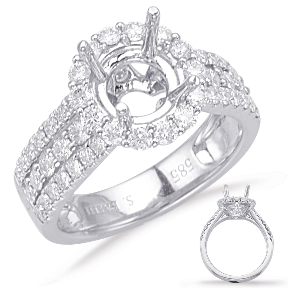 White Gold Halo Engagement Ring