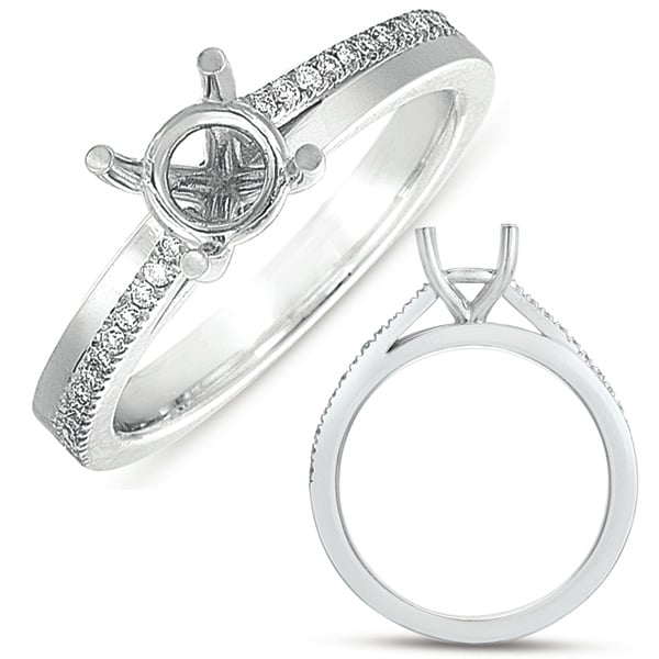 White Gold Engagement Ring 3/4ct center