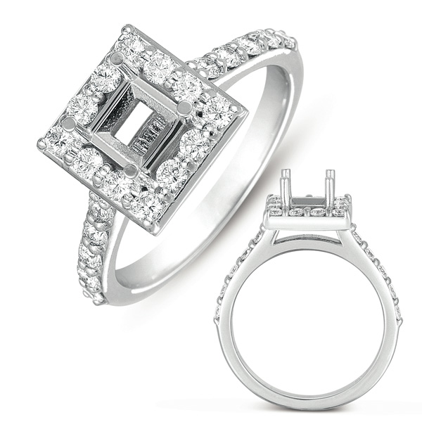 White Gold Halo Ring 5.0mm center
