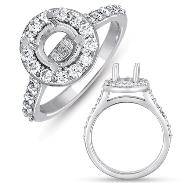 White Gold Halo Engagement Ring