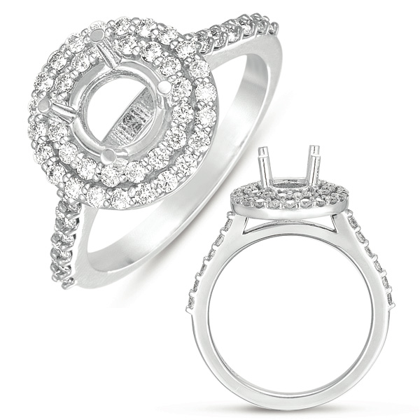 White Gold Halo Engagement Ring