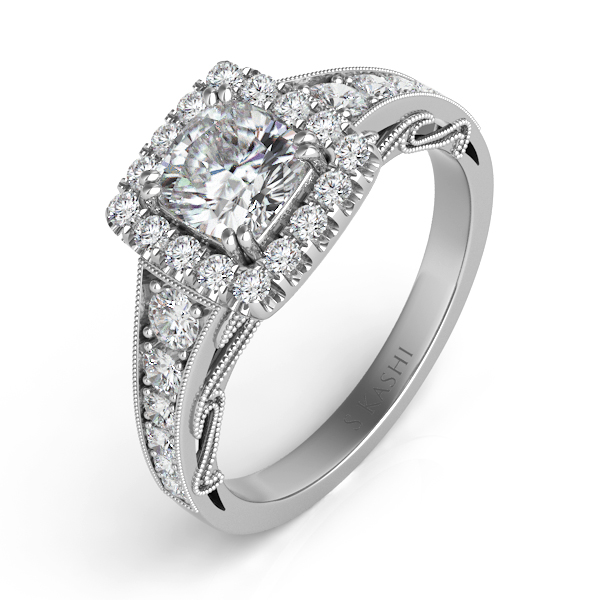 White Gold Halo Ring