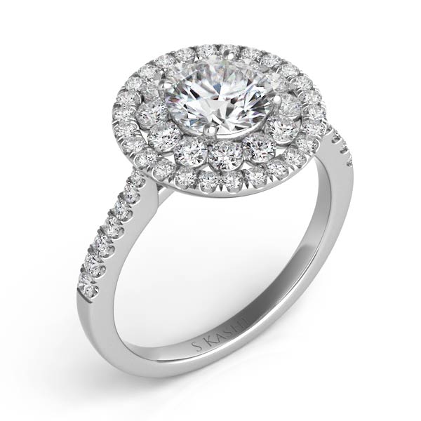 White Gold Halo Engagement Ring