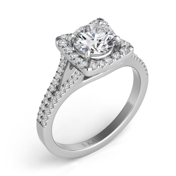 White Gold Halo Ring