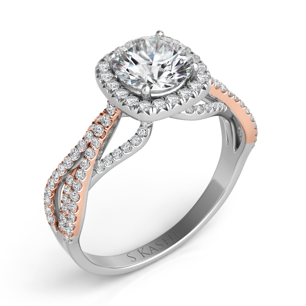 Rose & White Gold Engagement Ring