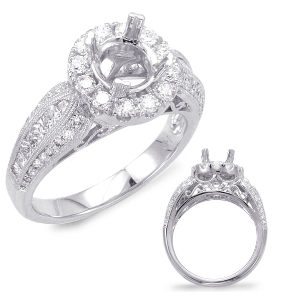 White Gold Halo Engagement Ring