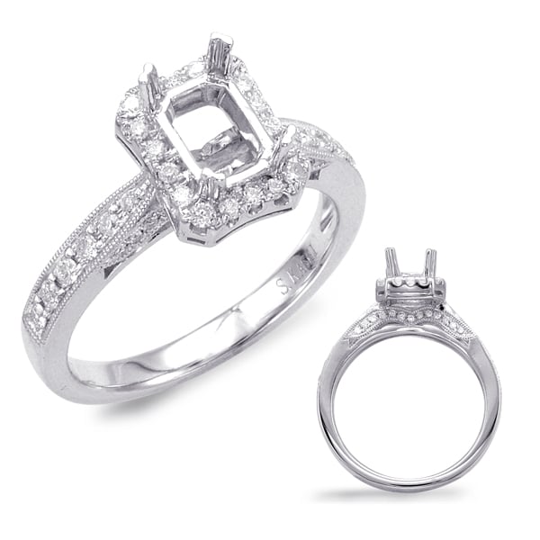 White Gold Halo Engagement Ring