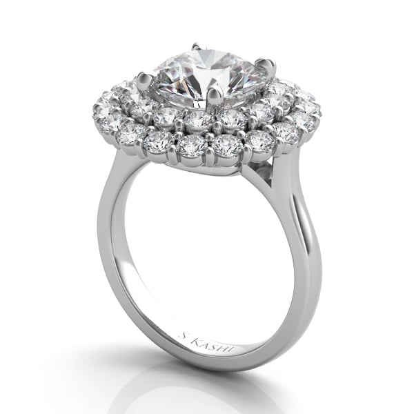 White Gold Halo Engagement Ring
