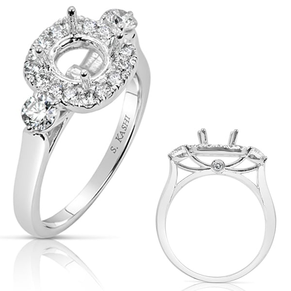 White Gold Halo Engagement Ring