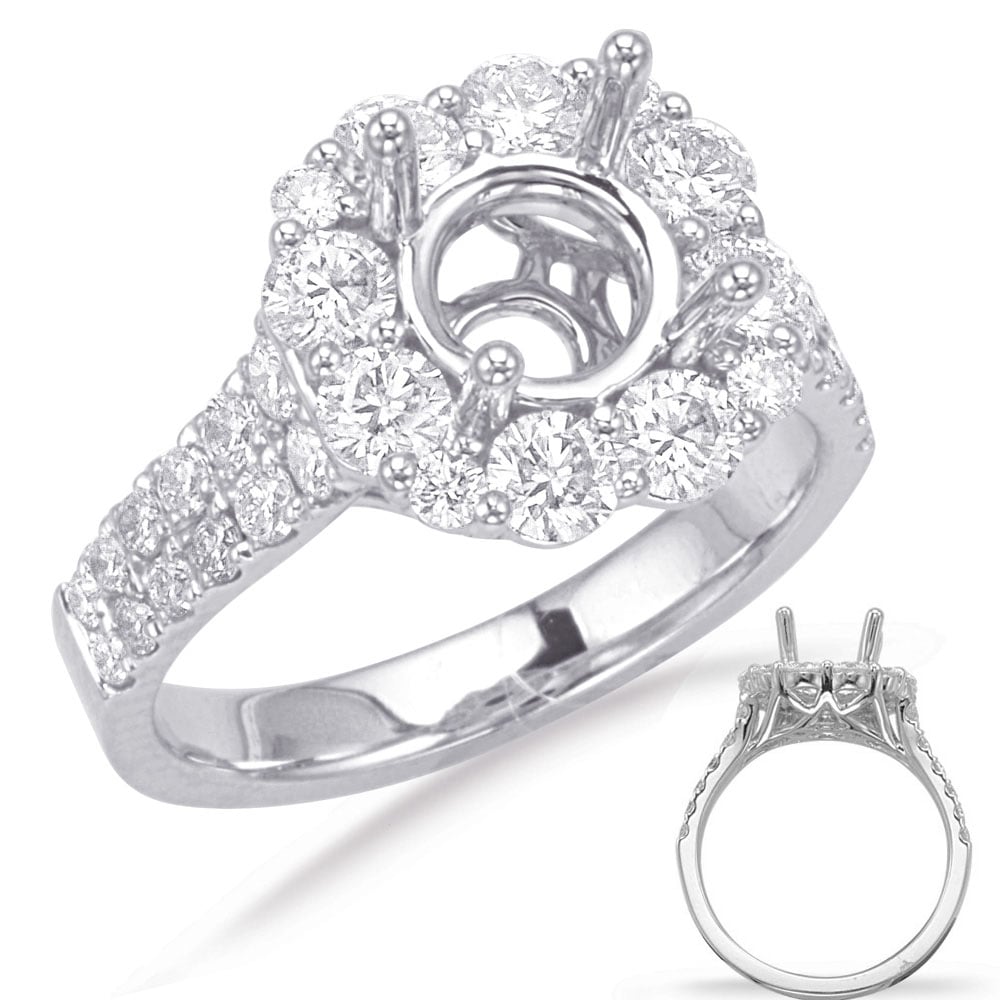 White Gold Halo Engagement Ring