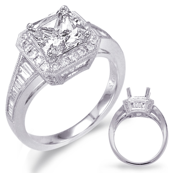 White Gold Halo Engagement Ring