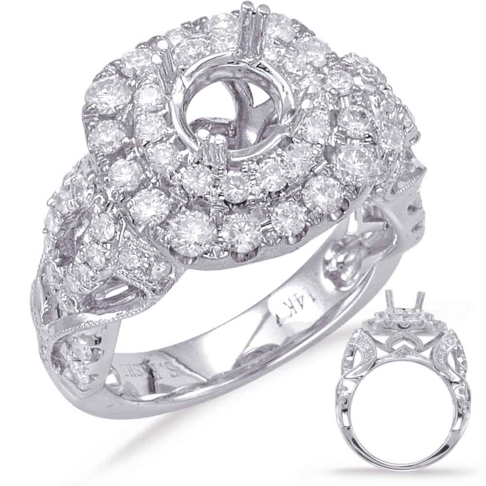 White Gold Halo Engagement Ring