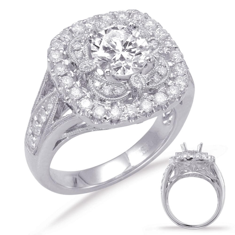 White Gold Halo Engagement Ring