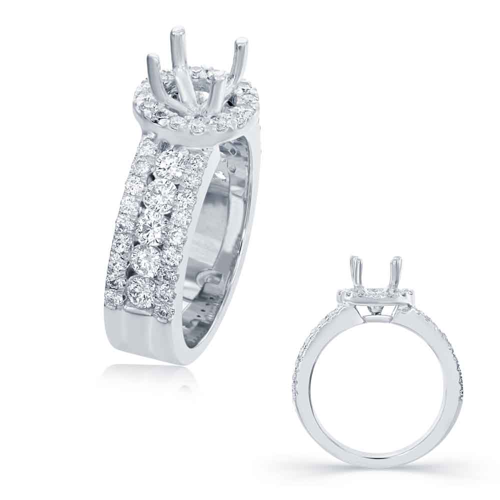 White Gold Halo Engagement Ring