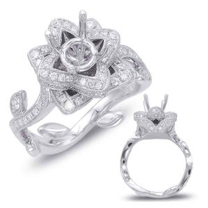White Gold Halo Engagement Ring