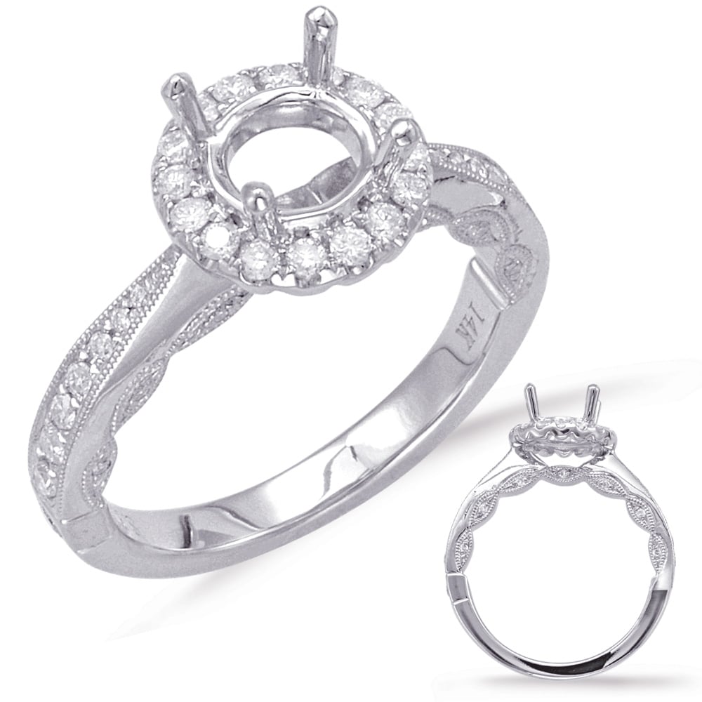 White Gold Halo Engagement Ring
