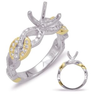 White & Yellow Gold Halo Engagement