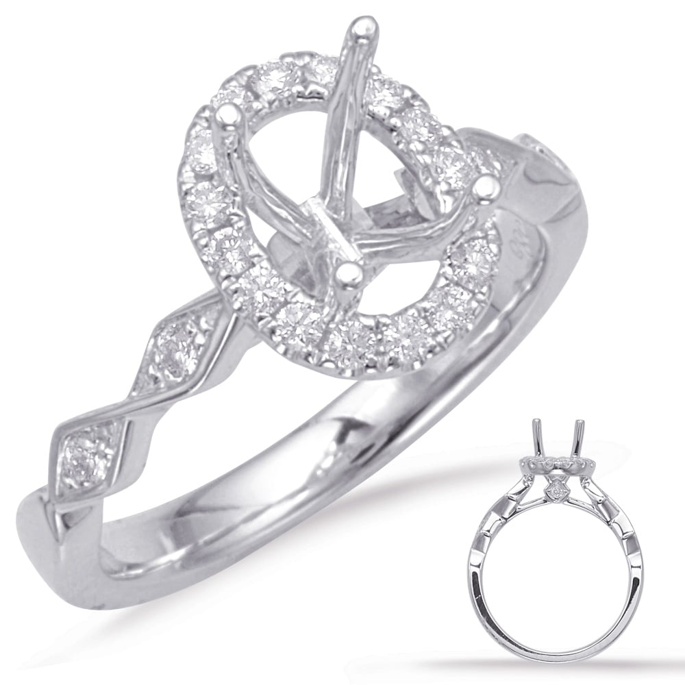 White Gold Halo Engagement Ring