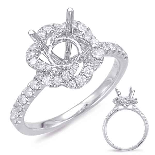 White Gold Halo Engagement Ring