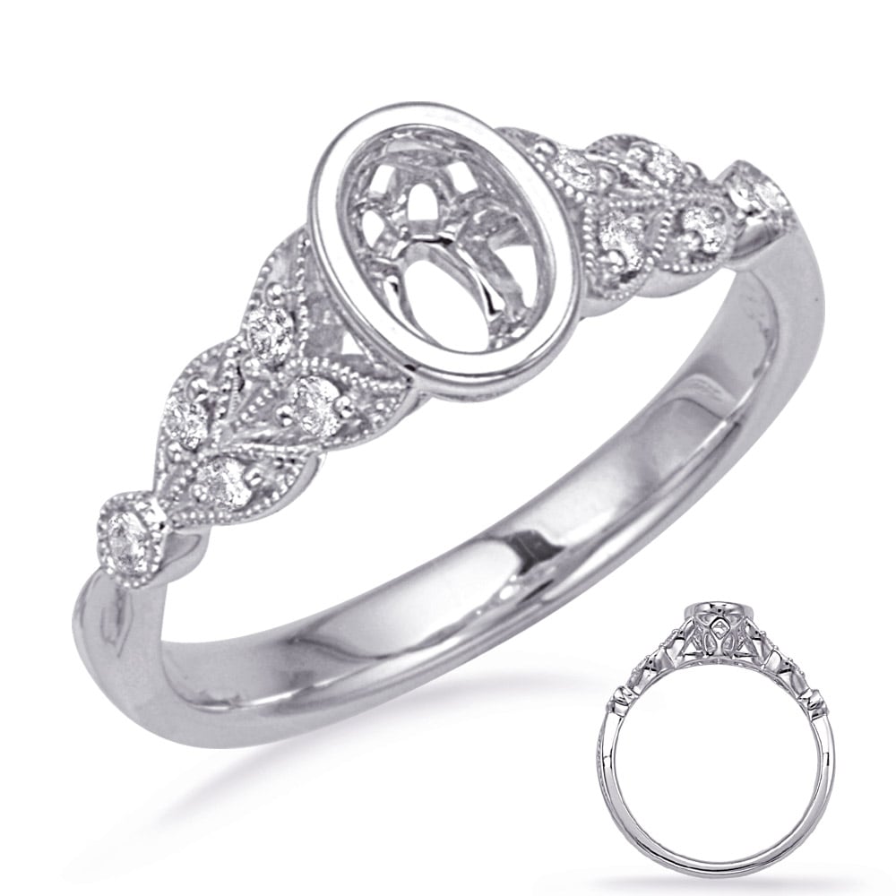 White Gold Engagement Ring Bezel Head