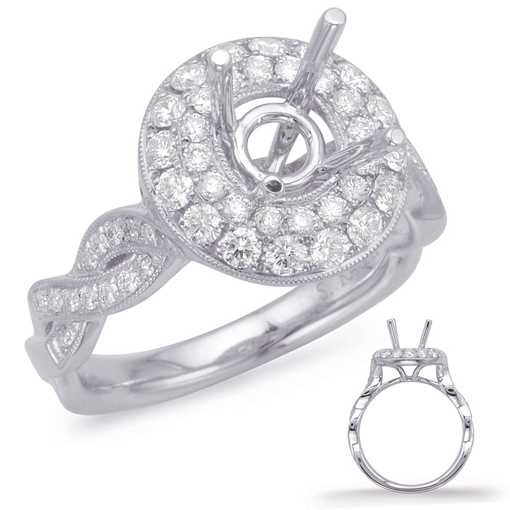 White Gold Halo Engagement Ring
