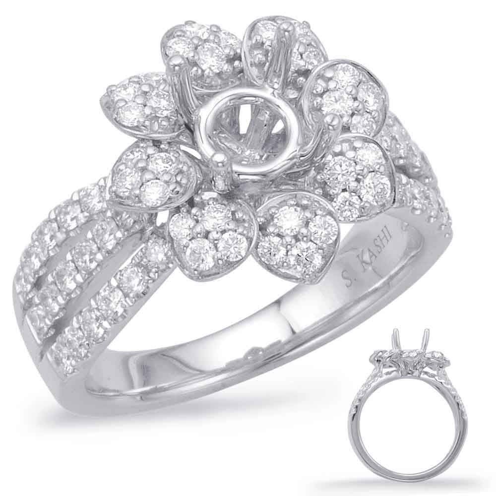 White Gold Halo Engagement Ring