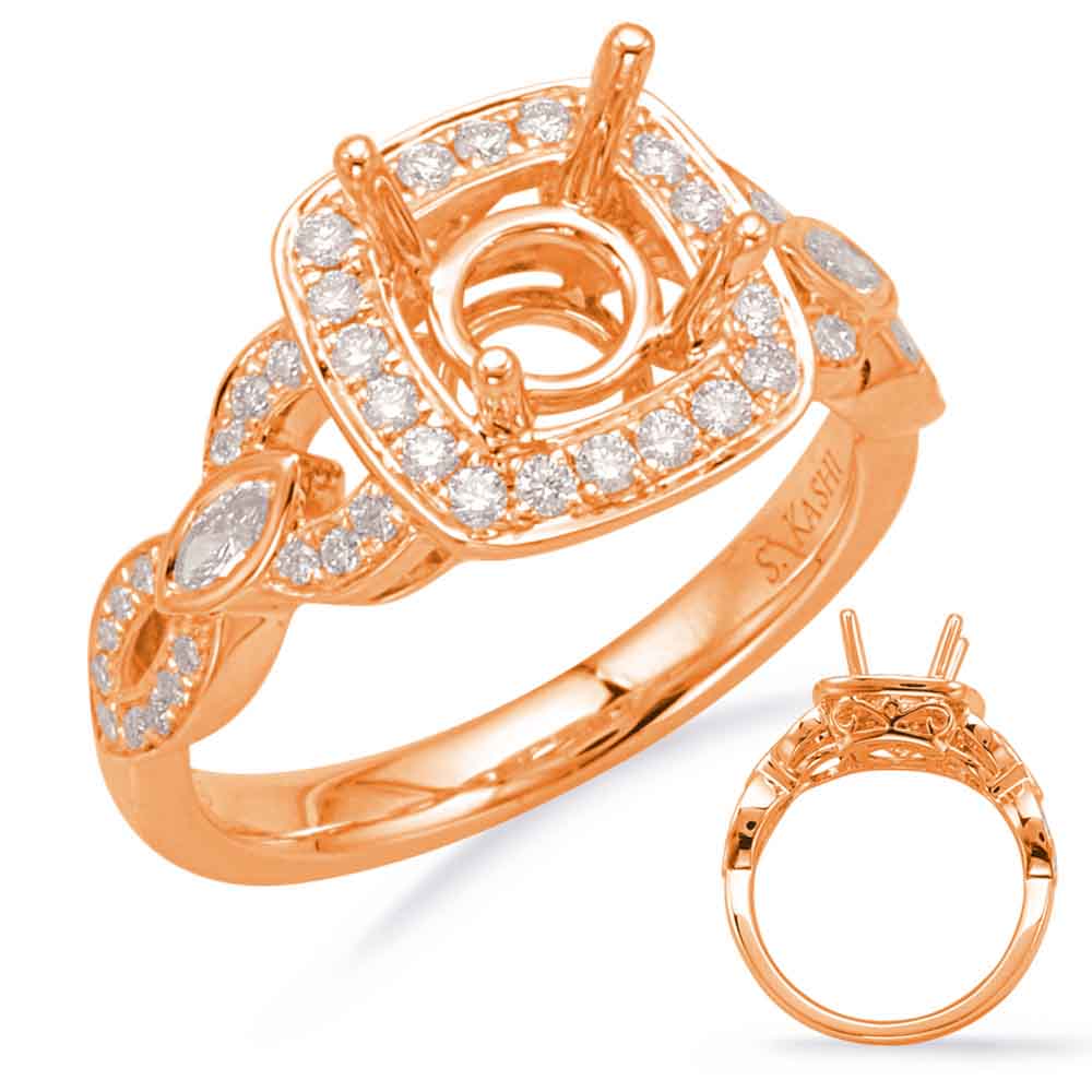 Rose Gold Halo Engagement Ring