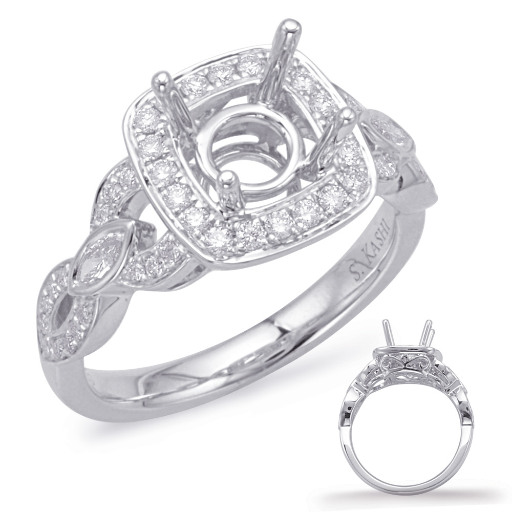 White Gold Halo Engagement Ring