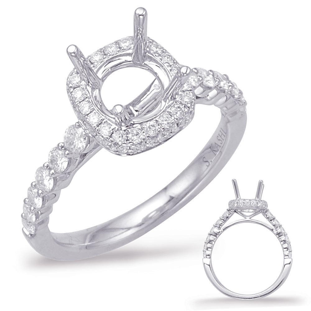 White Gold Halo Engagement Ring