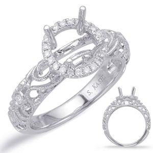 White Gold Halo Engagement Ring