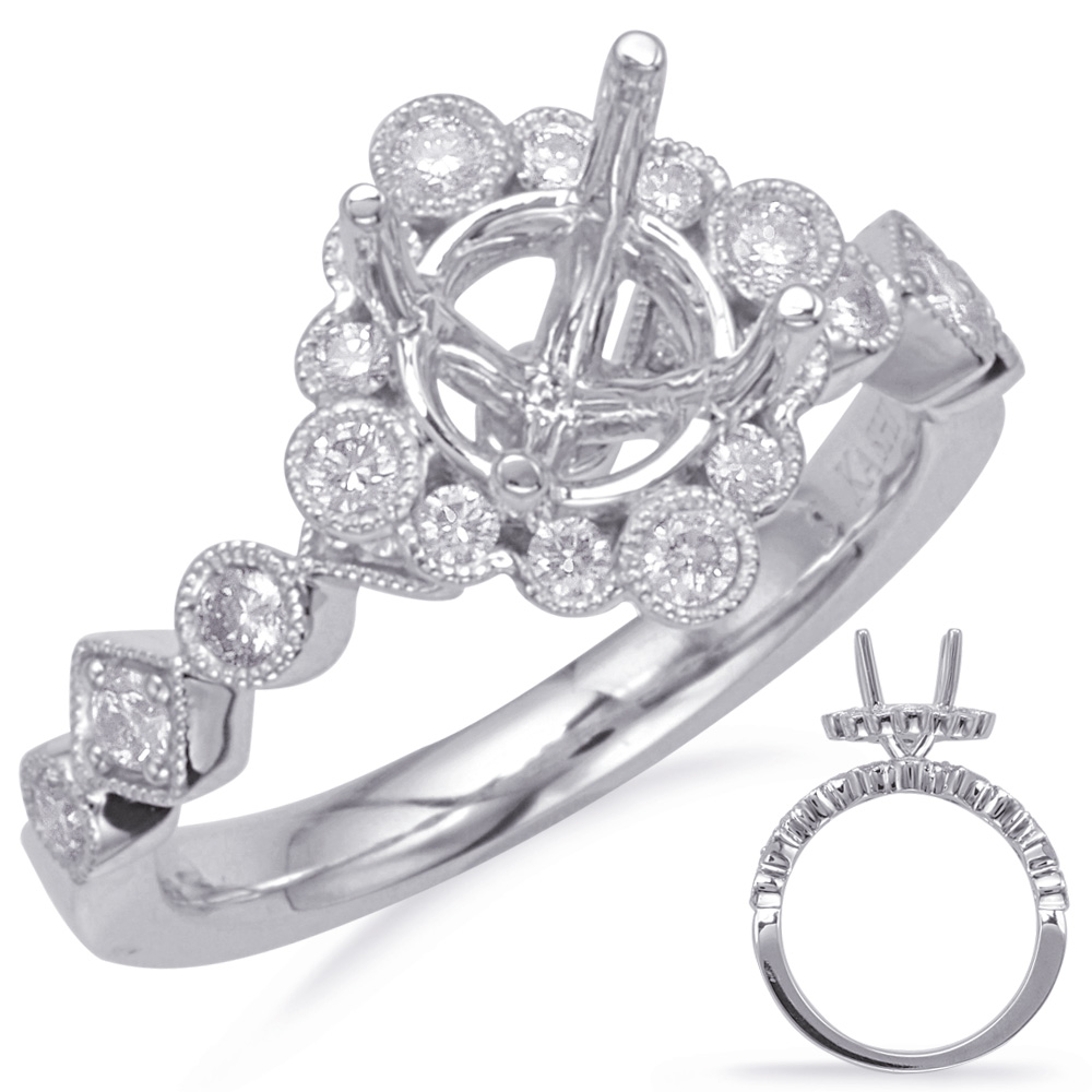 White Gold Halo Engagement Ring