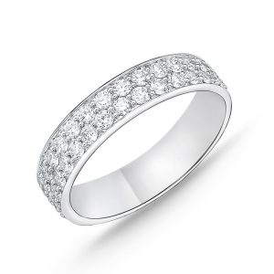 Pavé Silk Half Round Diamond Band .84ctw approx.