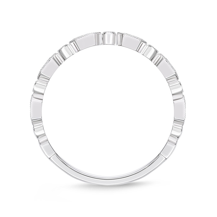Vintage Round & Hexagon Stackable Band .06ctw approx.