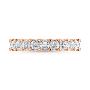14K Rose Gold 2 1/5 CT Tw. Cushion Shape Lab Grown Diamond Full Eternity Band