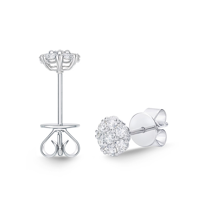 Floral Diamond Studs .50ctw approx.