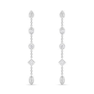 Cascade Mixed Fancy Shape Drop Earrings 1ctw approx.