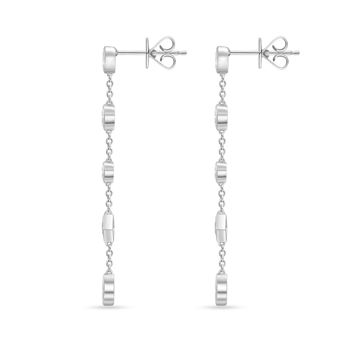 Cascade Mixed Fancy Shape Drop Earrings 1ctw approx.