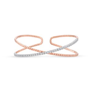 Open Flex Crisscross Diamond Bangle .75ctw approx.