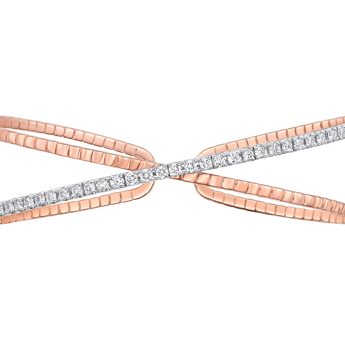 Open Flex Crisscross Diamond Bangle .75ctw approx.