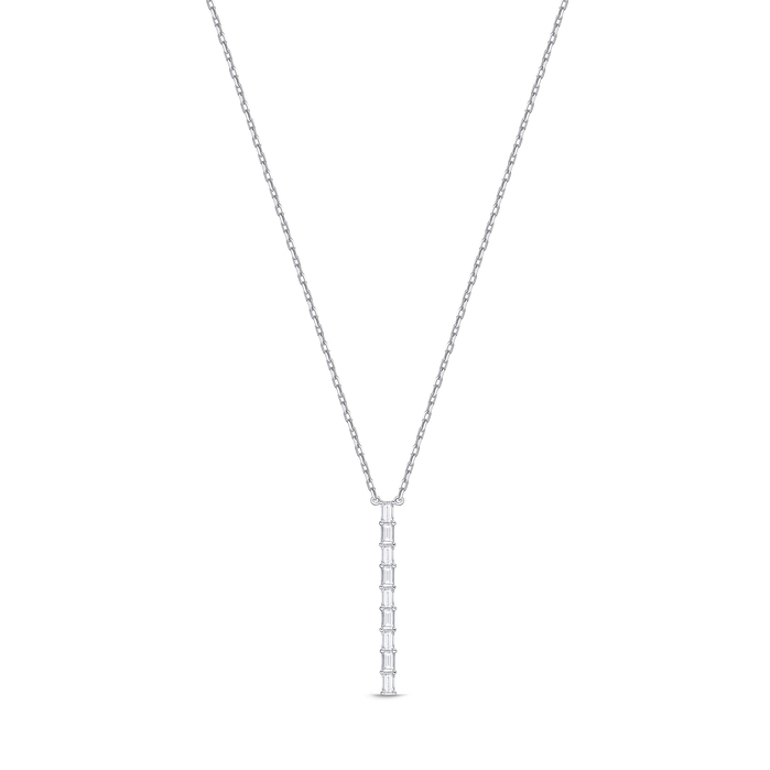 Geo Arts Vertical Diamond Necklace, 24"