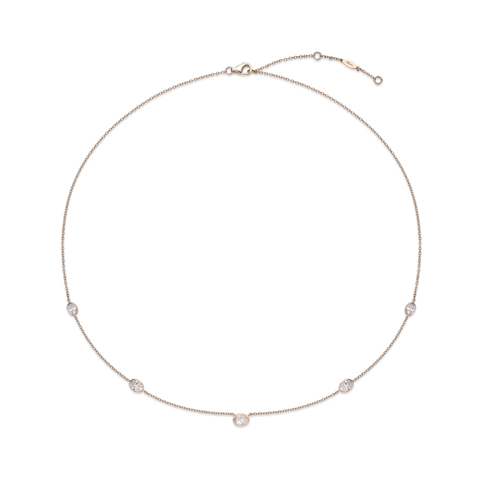 Cascade 5-Stone Oval Diamond Necklace .90ctw approx.