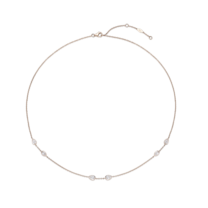Cascade 6-Stone Pear Shape Diamond Necklace 1.20ctw approx.