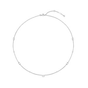 Cascade Emerald Cut & Round Accent Diamond Necklace .95ctw a