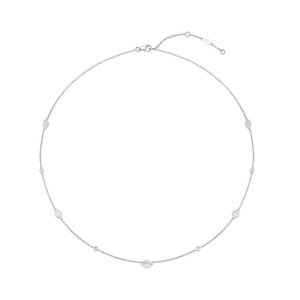 Cascade Marquise & Round Accent Diamond Necklace .90ctw appr
