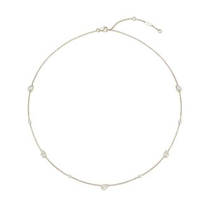 Cascade Pear & Round Accent Diamond Necklace 1.20ctw approx.