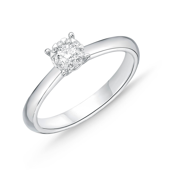Bouquet Solitaire Engagement Ring .21ctw approx. (.15 center