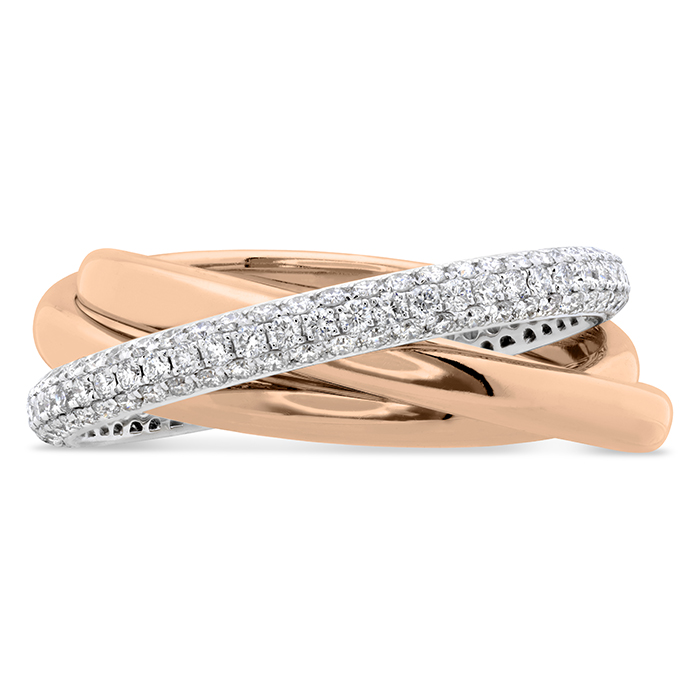 Pavé 3 Row Rolling Ring .91ctw approx. 2.5mm