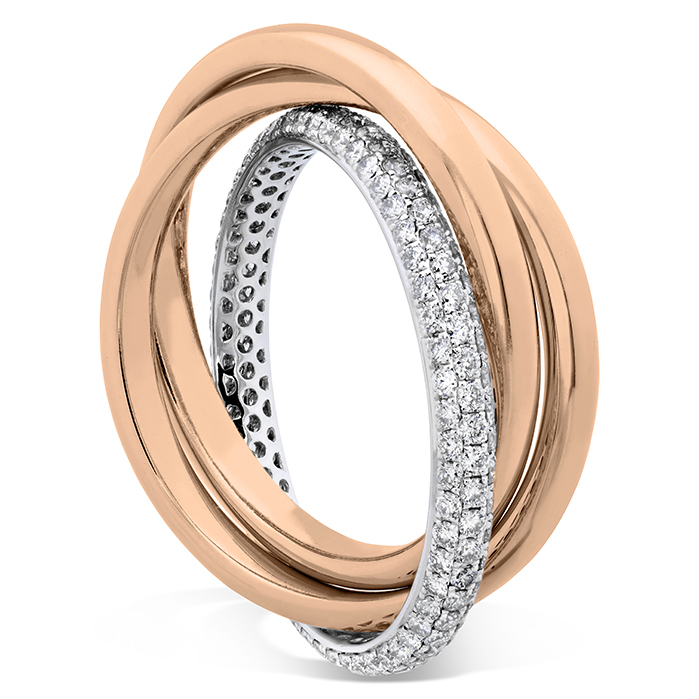 Pavé 3 Row Rolling Ring .91ctw approx. 2.5mm